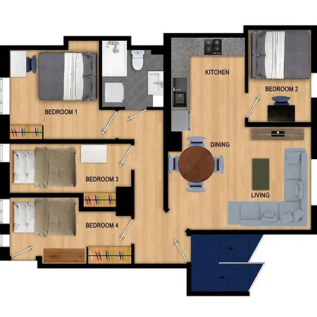 Family Friendly - Modern - Apartament Bergen